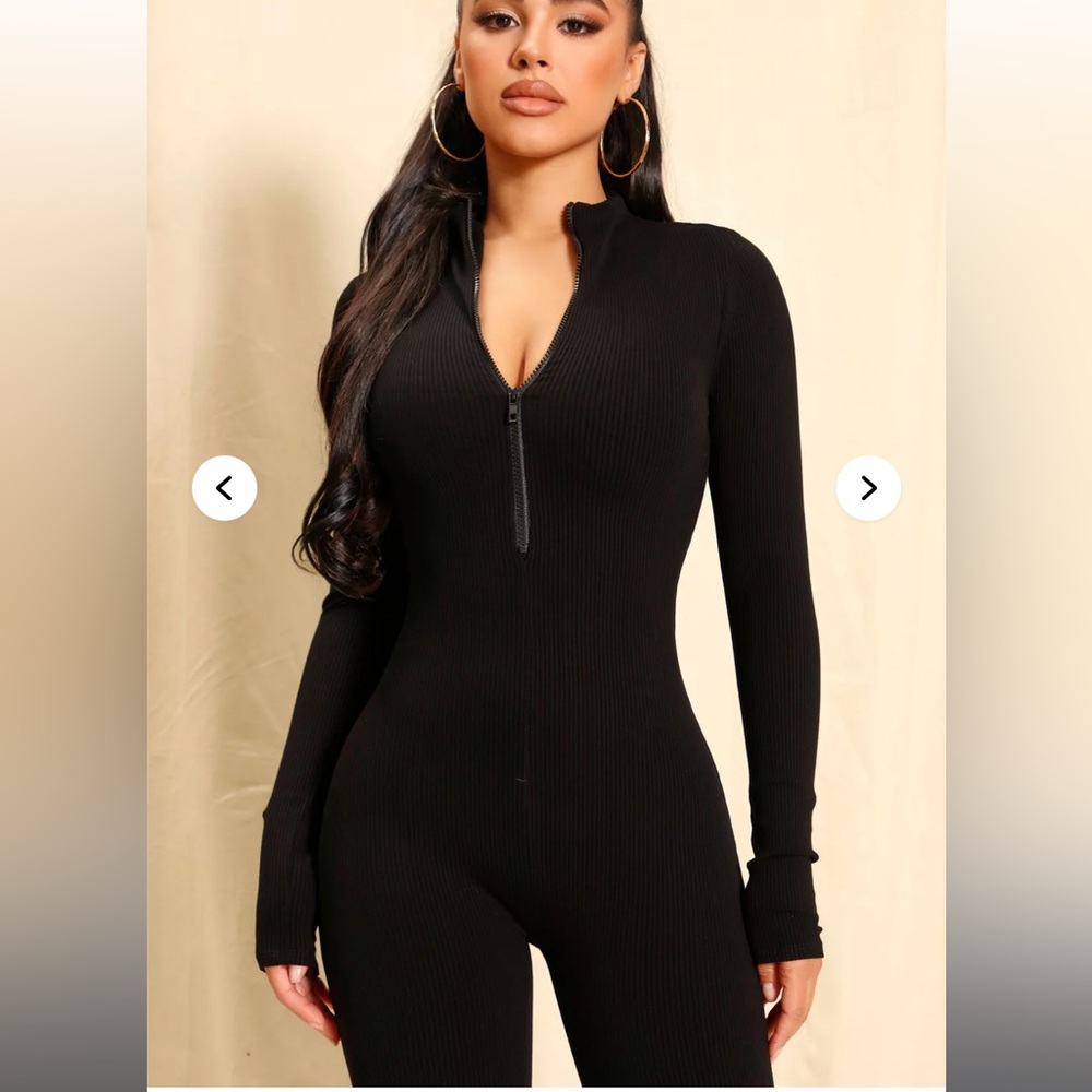FASHION NOVA NWT Sabrina Snatched Jumpsuit Black XS